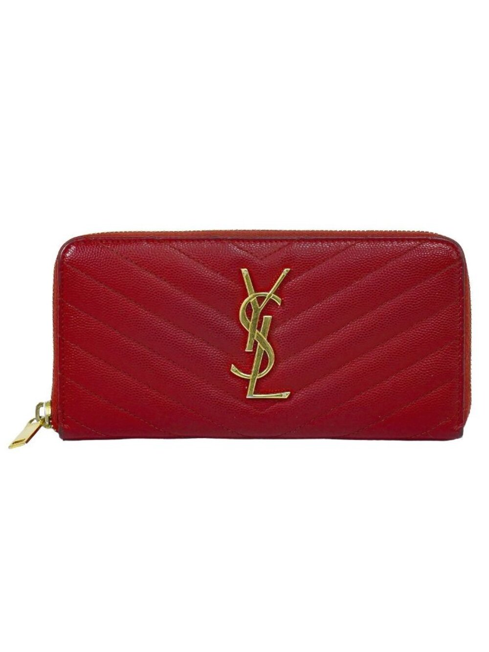 Saint Laurent YSL Cassandra Stitch Leather Zip Around Wallet - Picture 1 of 9